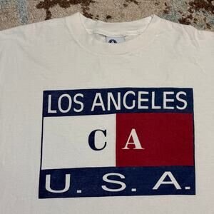 Vintage Los Angeles CA Tommy Hilfiger Rip Shirt Size L/XL 90s